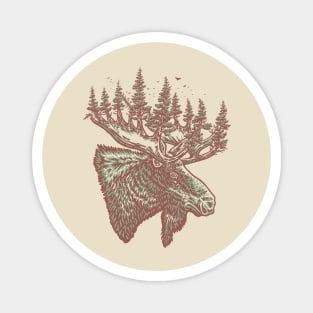 Elk Forest head Magnet